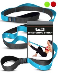 Non-Elastic Stretching Strap with Loops – Yoga & Physical Therapy Stretch Band f