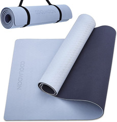 COOLMOON 1/4 Inch Extra Thick Yoga Mat Double-Sided Non Slip,Yoga Gray