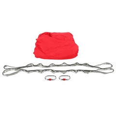 Silver Portable Aerial Stand Rig Frame Yoga Swing Bar w/20Ft Red Yoga Swing