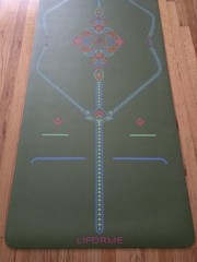 Liforme XL Yoga Mat Olive Green Mindful Garden w/ Travel Bag Used Once