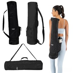 Yoga Mat Bag – Crossbody Gym Bag for Women & Men, Waterproof 29.5 Inch Black