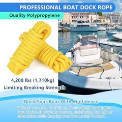 Dock Lines Boat Lines for Docking with Loop Double Braided Marine Mooring