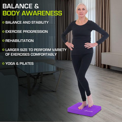 Exercise Balance Pad, Non-Slip Cushioned Foam Mat & Knee Pad for Fitness and Sta