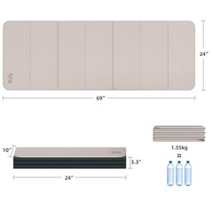 1/2 Inch 70″x24″ Foldable TPE Yoga Mat, Thick Non Slip Pilates Mat