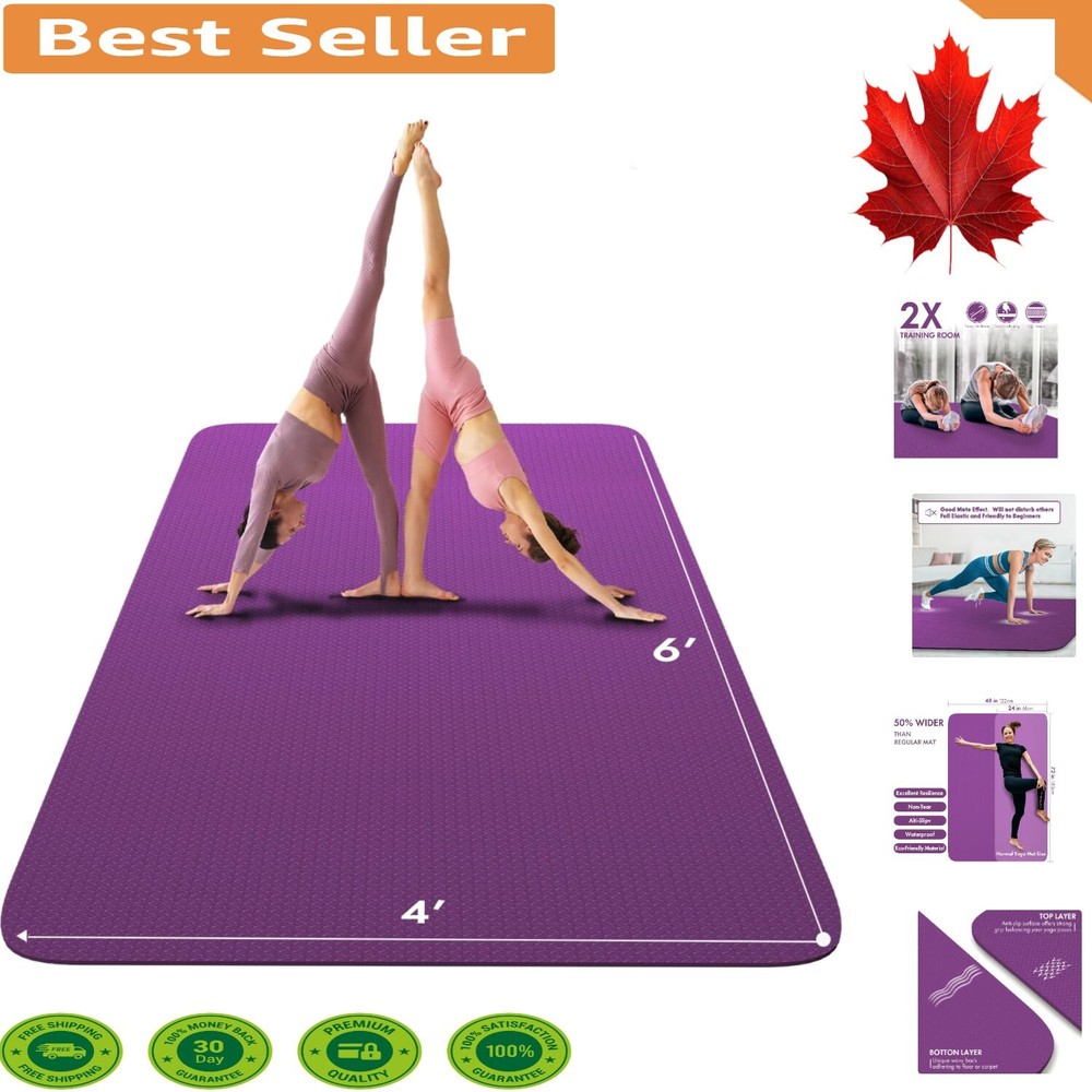 Large 6’x4′ Yoga and Pilates Mat – 6mm Thick Non-Slip Eco-Friendly Design