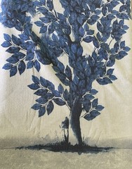 Yogitoes Manduka Vitality Yoga Towel Mat Blue Tree 68.5”x24” HTF
