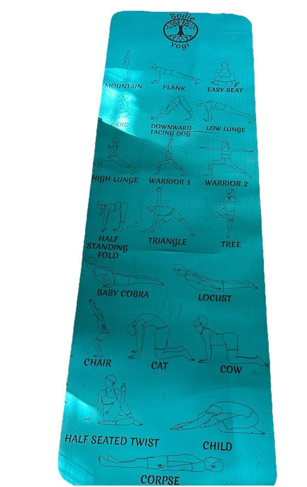 Yoga Mat With Organically Correct Yoga Moves Teal