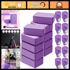 20 Pack Non-Slip Yoga Blocks & Straps – EVA Foam with Metal D-Ring for Gym Worko
