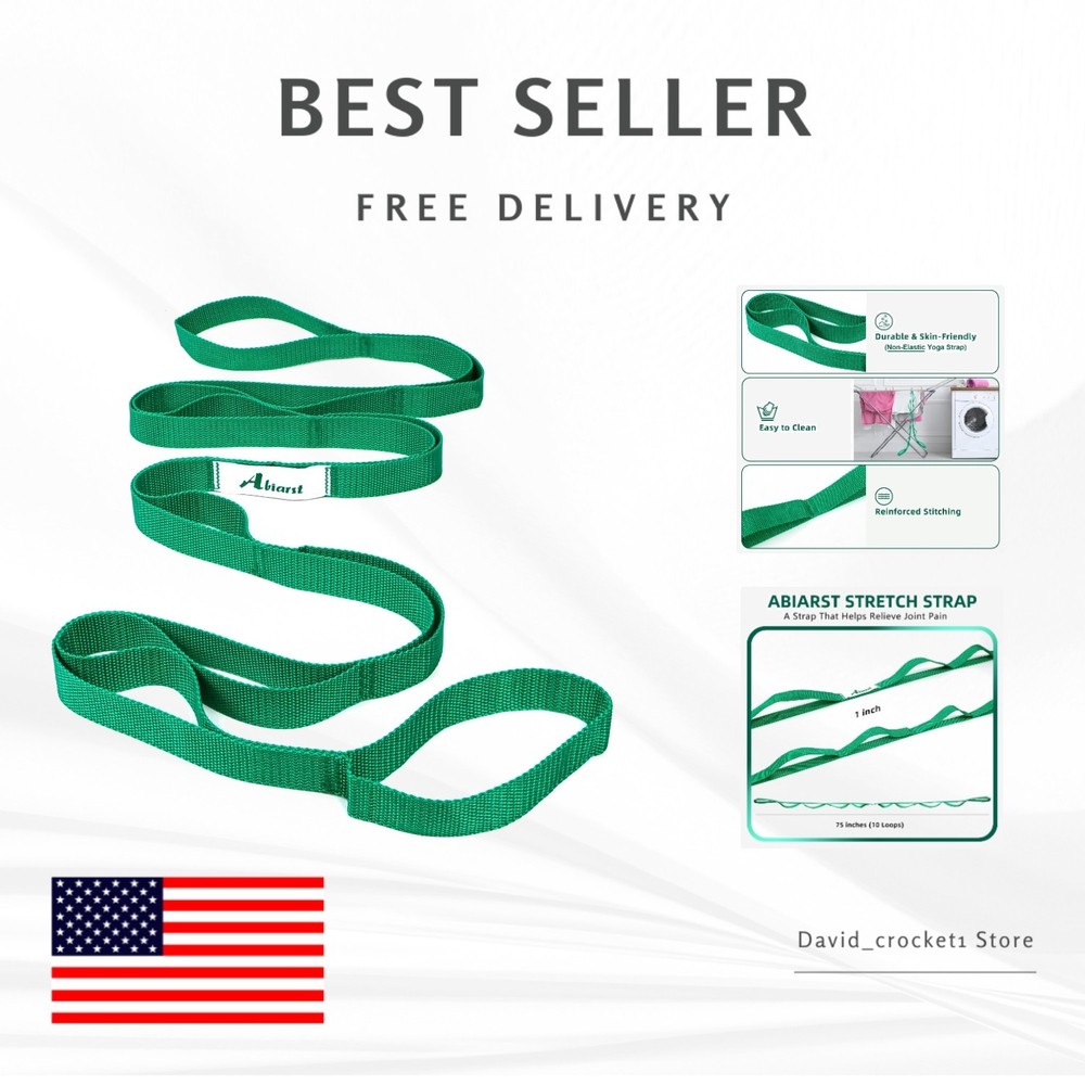 10 Loop Yoga Stretching Strap: Durable, Eco-Friendly for Flexibility & Therapy