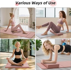 Foldable Yoga Mat,74″Lx32″Wx1/3″Thick,Folding Exercise Mat,Non-slip Wide Pila…