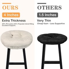 Bar Stool Seat Cushions, Round Stool Covers Pads 14 inch Diameter, 2 Pack Beige