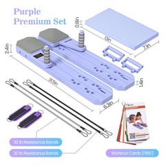 Nicoler Portable Pilates Reformer – Pilates Board 8-In-1 Multi-Functional