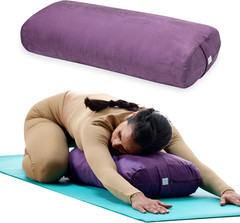 round Yoga Bolster Pillow, Soft Meditation Cushion for Yoga, Massage and Back Su