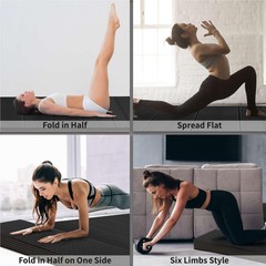 Foldable Large Yoga Mat, Extra Space 72″L x 48″W (183 x 122 cm), 6mm & 8mm Th…