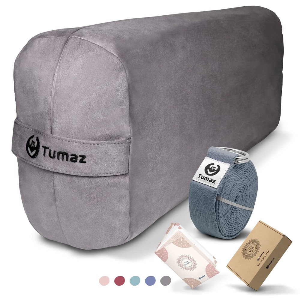 Yoga Bolster Set – Rectangular Bolster Pillow for Restorative Yoga, Soft Medi…
