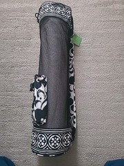Vera Bradley NIGHT & DAY YOGA Workout Exercise MAT & BAG CARRIER Black Gray