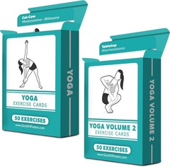 2 Pack Yoga Pose Exercise Cards Volume 1 & 2 – Yoga Positions and Workout Fitnes