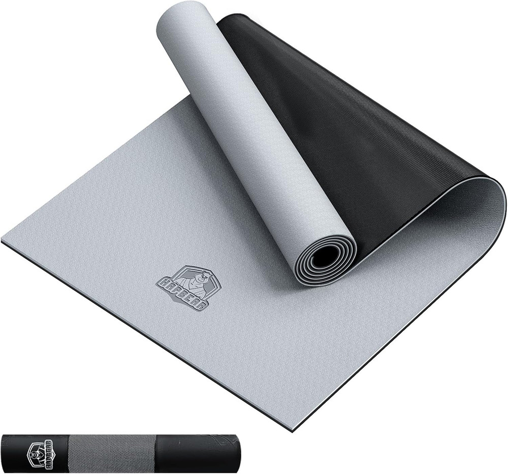 Large Yoga Mat – 72″X36″ Extra Wide Exercise Mat – 1/4″ Thick Dual Color PVC | A
