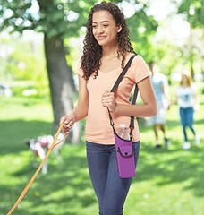 Neoprene Water Bottle Holder and Carrier Bag with Adjustable Strap and Purple