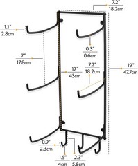 Guru Yoga Mat Holder Wall Mount With 3 Hooks For Hanging Yoga Strap, Resistance