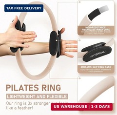 PhysKcal Pilates Kit, 15-Inch Pilates Ring with 1x Core Ball, 3X Resistant Loops