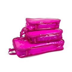 Miamica Malibu Babe Packing Cubes for Travel, 3-piece Organizing Set – Pink
