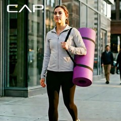 High Density 1 Inch Thick Exercise Mat with Carry Strap Lightweight and Portable