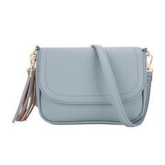 Small Crossbody Bags for Women Trendy Flap Saddle Purses with Tassel Blue