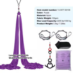 Aerial Silk and Yoga Swing, 8.7-Yards, with Nylon Fabric Kit, for All Levels Fit