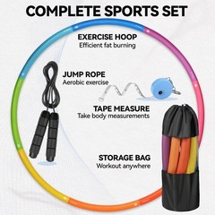 Weighted Exercise Hoop for Adults, 2.2lbs Adjustable Fitness Hoop, 8 Detachab…