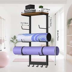 Yoga Mat Holder Wall Mount, Yoga Mats Storage Rack, Home Gym Wall Organizer H…