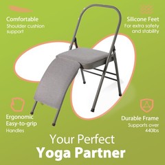 BODYRHYTHM Yoga Auxiliary Chair with Lumbar Back Support for Abs & Core, Bala…