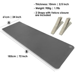 Extra Thick 72″x24″ Yoga Workout Mat | All-Purpose Exercise Mat with Strap | 10m
