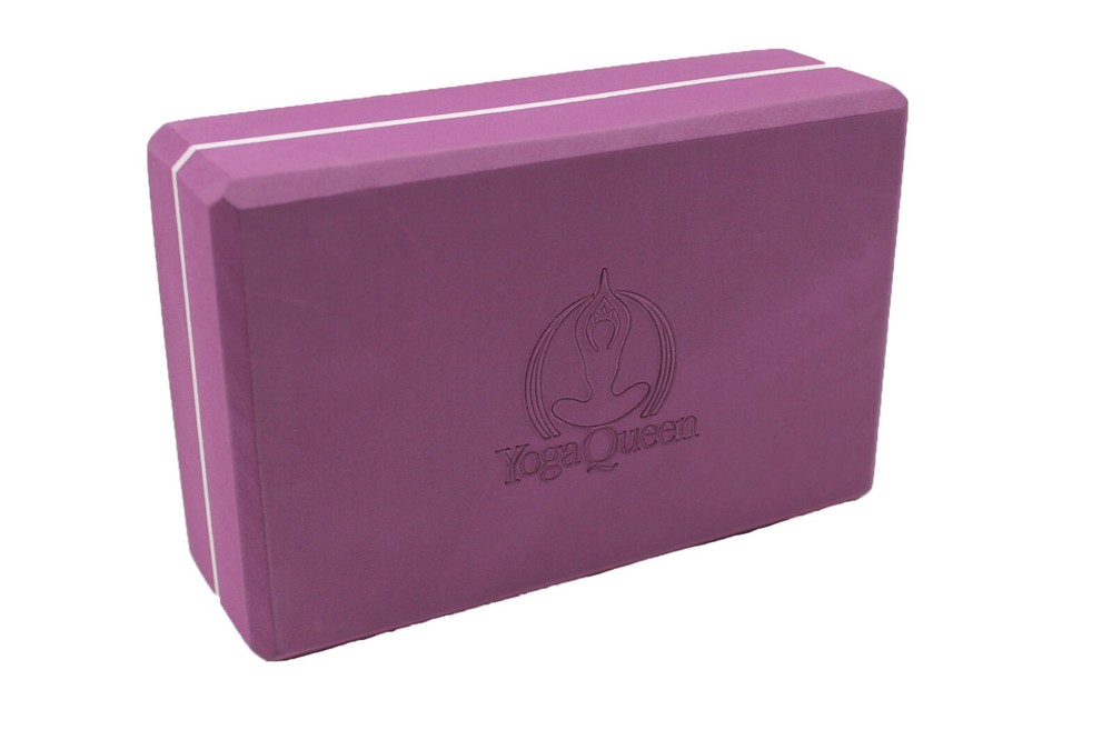 High Density 4″ Thick Yoga Block by Yoga Queen – Purple