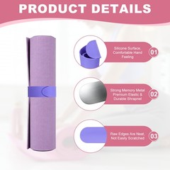 2Pcs Yoga Mat Strap Slap Band One Snap Yoga Mat Slap Band, Purple