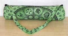 Indian Green Zodiace Yoga Mat Carrier Bag Mandala Large Shoulder Strap