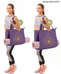 Yoga Mat Bag Tote with Pockets Canvas Gym Bag for Women Men Large
