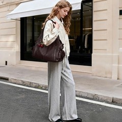 Slouchy Hobo Shoulder Bag for Women Soft Leather Purse and Handbags Punk Styl…