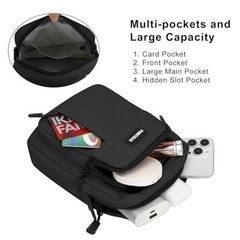 Cute Nylon Crossbody Bag for Women Men Unisex Small Black-ghost Pendent