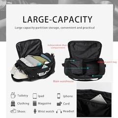 45L Waterproof Tennis Duffel Bag for Men, Large Capacity Sports Gym Bags Green
