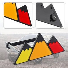 Tri-Color Car Emblem for Mesh Gille,Waterproof Car Emblems and Badges Orange
