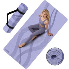 Yoga Mat High Density Exercise Mat, 76″x32″x0.27″Thick Wide & Large Yoga Mat …