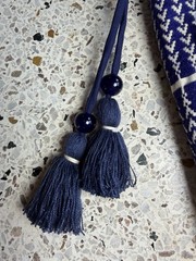 Jean-Louis Sherrer Pull String Yoga Mat Zip Bag Designer Natural Knit Blue White
