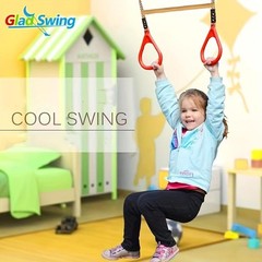 Swing Sets for Backyard, Wooden Trapeze Swing Bar Rings-Outdoor Play Equipment