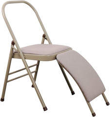 Foldable Yoga Chair with Lumbar Support for Balance Training – Grey