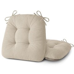 Dining Chair Cushions Set of Non Slip 18″X18″X3″ | Thick,Textured 2 Beige