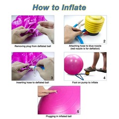 PURPLE 55cm(22in) Exercise YOGA BALL & Pump Anti-Burst Stability Balance Gymball