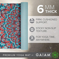 Gaiam Yoga Mat – Premium 6Mm Print Extra Thick Non Slip Exercise & Fitness Mat f