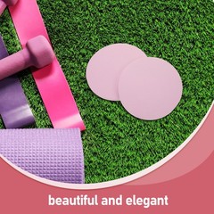 6Pcs Durable Tpe Fitness Yoga Knee and Elbow Pads Pink Round Exercise Mat