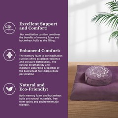 Meditation Cushion Set Buckwheat Hull & Memory Foam Adjustable Floor Pillow